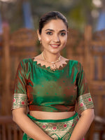 Thumbnail for MANOHARI Banarasi Silk Blend Jacquard Work Saree - Pink - Dista