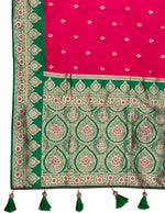 Thumbnail for MANOHARI Banarasi Silk Blend Jacquard Work Saree - Pink - Dista