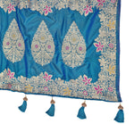 Thumbnail for MANOHARI Banarasi Silk Blend Jacquard Work Saree - Blue - Dista