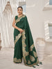MANOHARI Banarasi Silk Blend Jacquard Work Saree - Green - Dista