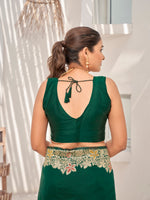 Thumbnail for MANOHARI Banarasi Silk Blend Jacquard Work Saree - Green - Dista