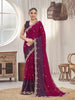 MANOHARI Georgette Embroidered Work Saree - Red - Dista