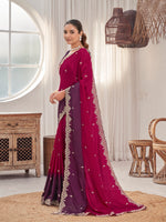 Thumbnail for MANOHARI Georgette Embroidered Work Saree - Red - Dista