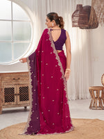 Thumbnail for MANOHARI Georgette Embroidered Work Saree - Red - Dista
