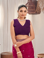 Thumbnail for MANOHARI Georgette Embroidered Work Saree - Red - Dista