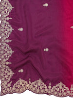 Thumbnail for MANOHARI Georgette Embroidered Work Saree - Red - Dista