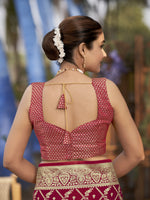 Thumbnail for MANOHARI Banarasi Silk Blend Jacquard Work Saree - Red - Dista