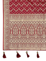 Thumbnail for MANOHARI Banarasi Silk Blend Jacquard Work Saree - Red - Dista