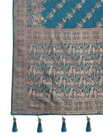 Thumbnail for MANOHARI Banarasi Silk Blend Jacquard Work Saree - Blue - Dista