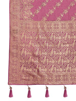 Thumbnail for MANOHARI Banarasi Silk Blend Jacquard Work Saree - Pink - Dista