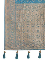 Thumbnail for MANOHARI Banarasi Silk Blend Jacquard Work Saree - Blue - Dista