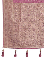 Thumbnail for MANOHARI Banarasi Silk Blend Jacquard Work Saree - Pink - Dista