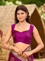 Thumbnail for MANOHARI Banarasi Silk Blend Jacquard Work Saree - Pink - Dista