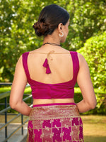 Thumbnail for MANOHARI Banarasi Silk Blend Jacquard Work Saree - Pink - Dista