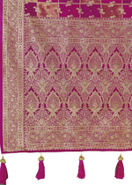 Thumbnail for MANOHARI Banarasi Silk Blend Jacquard Work Saree - Pink - Dista