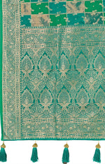 Thumbnail for MANOHARI Banarasi Silk Blend Jacquard Work Saree - Green - Dista