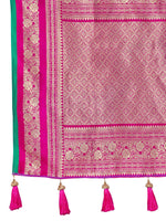 Thumbnail for MANOHARI Banarasi Silk Blend Jacquard Work Saree - Blue - Dista