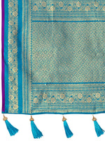 Thumbnail for MANOHARI Banarasi Silk Blend Jacquard Work Saree - Purple - Dista