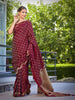 MANOHARI Banarasi Silk Blend Jacquard Work Saree - Red - Dista