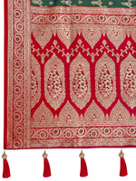 Thumbnail for MANOHARI Banarasi Silk Blend Jacquard Work Saree - Green - Dista