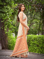 Thumbnail for MANOHARI Banarasi Silk Blend Jacquard Work Saree - Beige - Dista