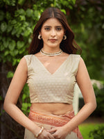 Thumbnail for MANOHARI Banarasi Silk Blend Jacquard Work Saree - Beige - Dista