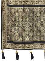 Thumbnail for MANOHARI Banarasi Silk Blend Jacquard Work Saree - Black - Dista