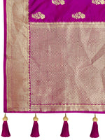 Thumbnail for MANOHARI Banarasi Silk Blend Jacquard Work Saree - Purple - Dista
