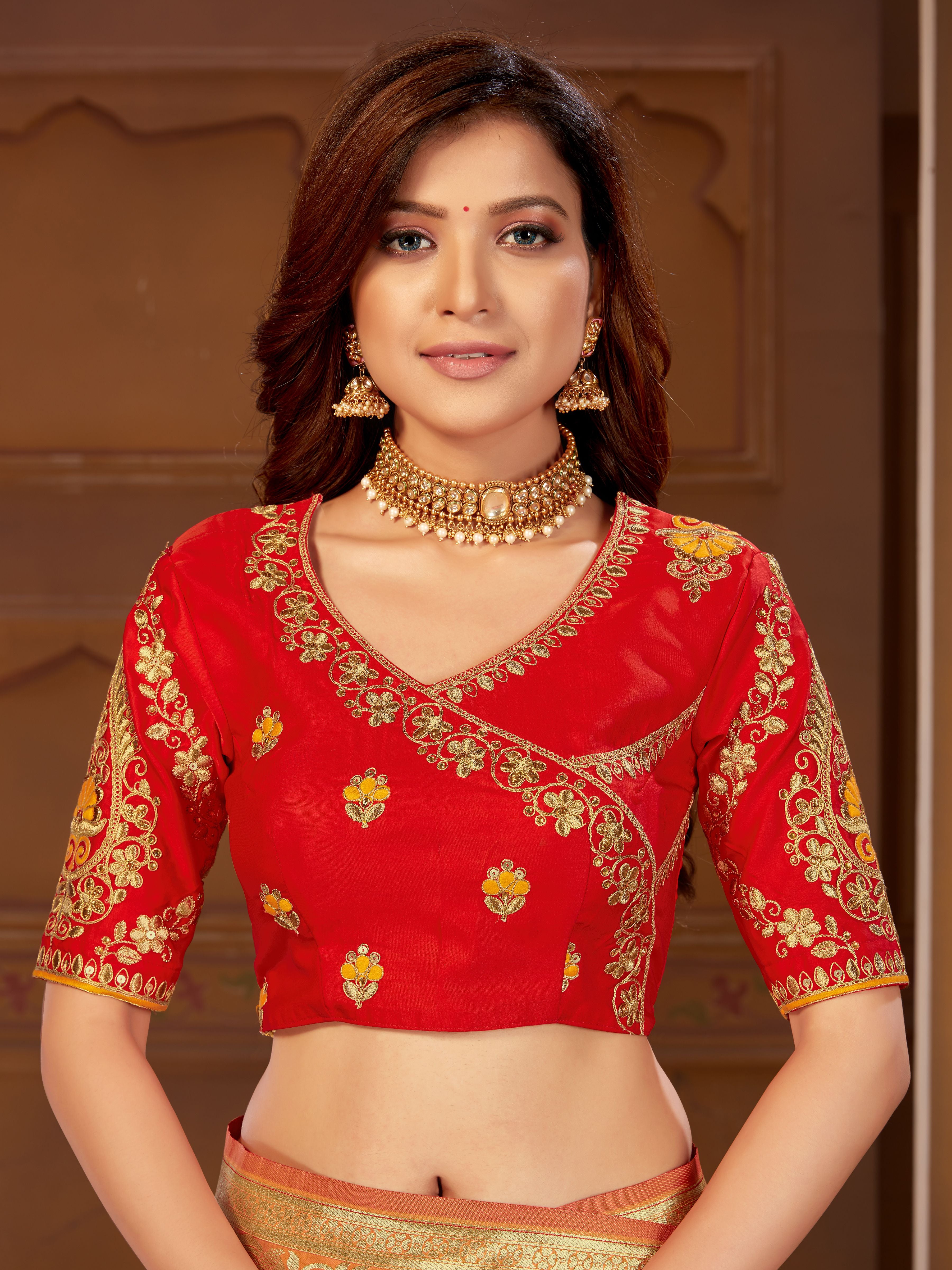 MANOHARI Banarasi Silk Blend Jacquard Work Saree - Yellow - Dista