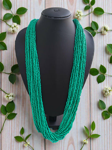 Inhanns Rangsaaz 20-Layer Luxe Long Beaded Only Necklace - Sea Green Only Necklace - Distacart