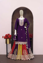 Thumbnail for Anaita Violet Heavy Chinon Stitched Suit with Embroidery & Sequence Work - Distacart
