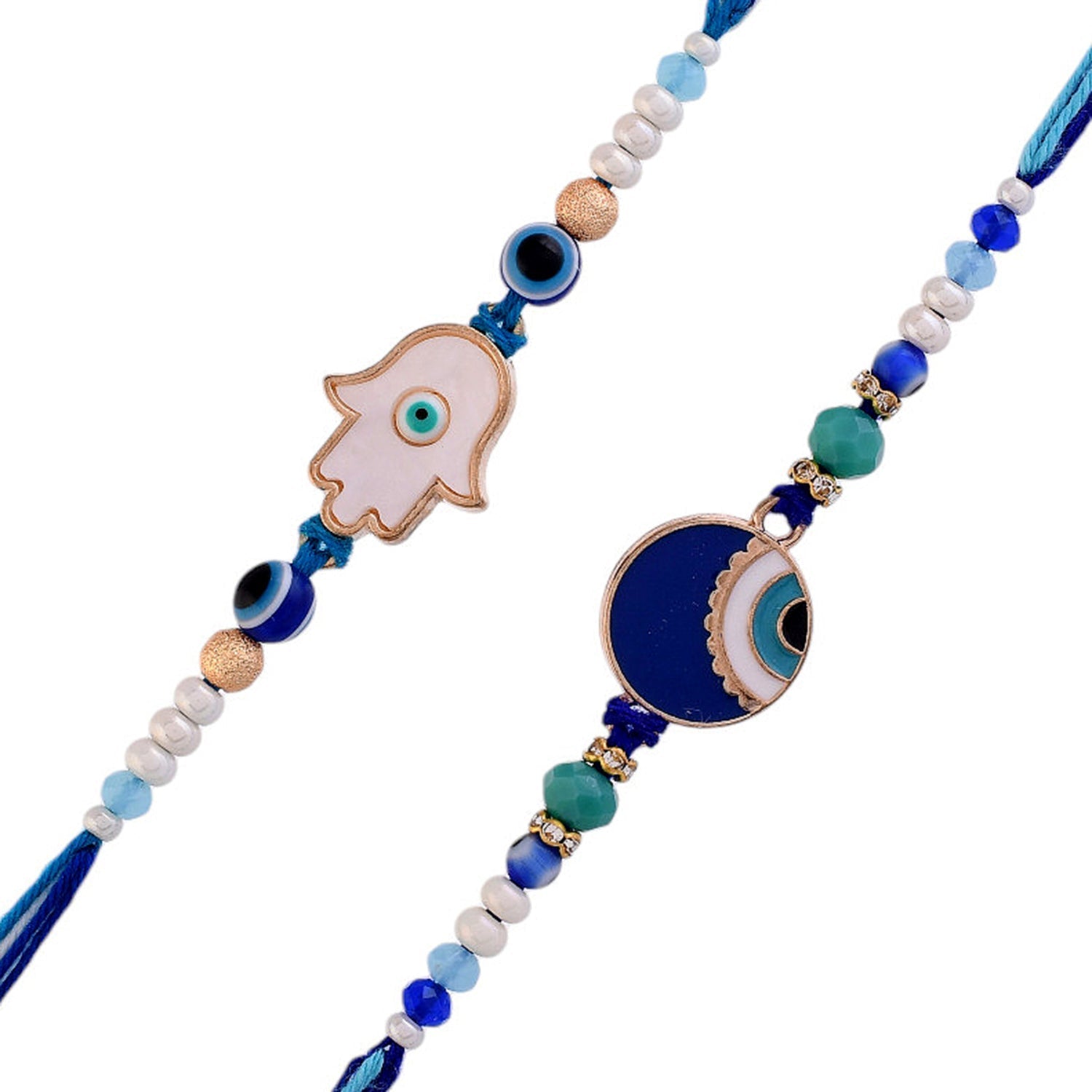 trueBrowns X Voylla Pack Of 2 Evil Eye Hamsa Charms Men's Rakhis - Distacart