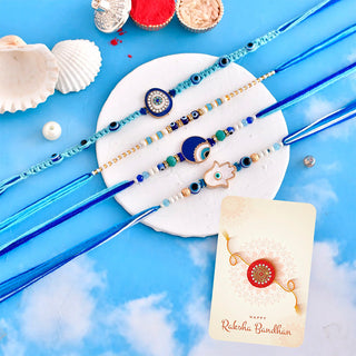 trueBrowns X Voylla Pack Of 4 Evil Eye Charms Men's Rakhis