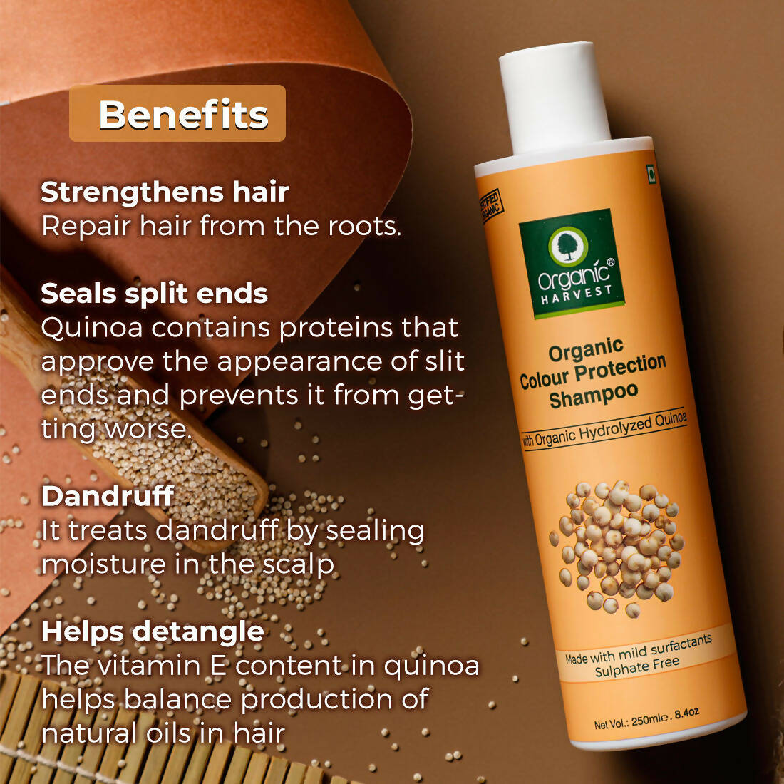 Organic Harvests Organic Color Protect Quinoa Shampoo - Distacart