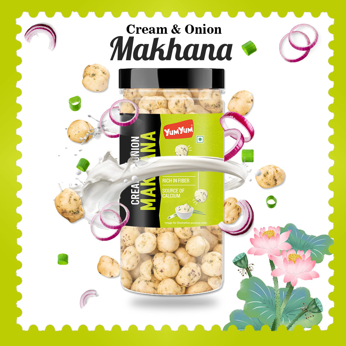 Yum Yum Cream & Onion Makhana Jar - Dista