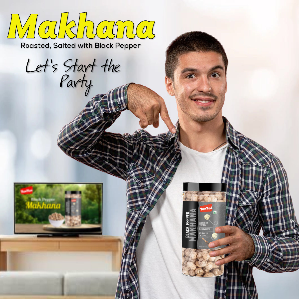 Yum Yum Black Pepper Makhana Jar - Dista