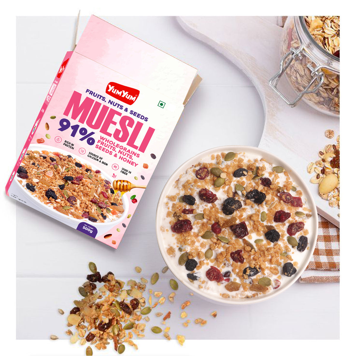 Yum Yum Fruits, Nuts & Seeds Honey Muesli Box - Dista