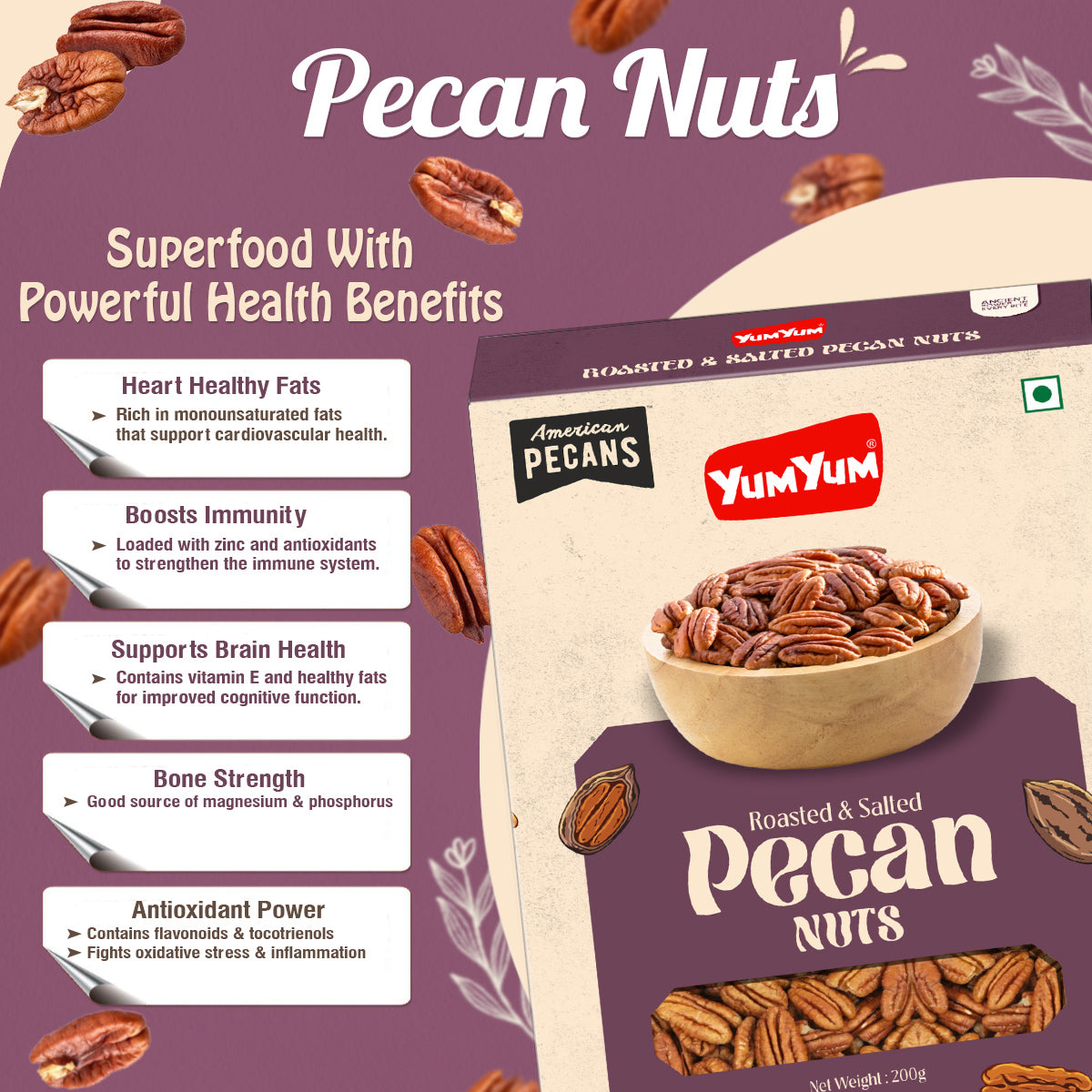 Yum Yum Roasted Pecan Nuts Box - Dista