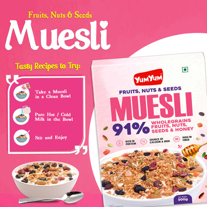 Yum Yum Fruits, Nuts & Seeds Honey Muesli Box - Dista