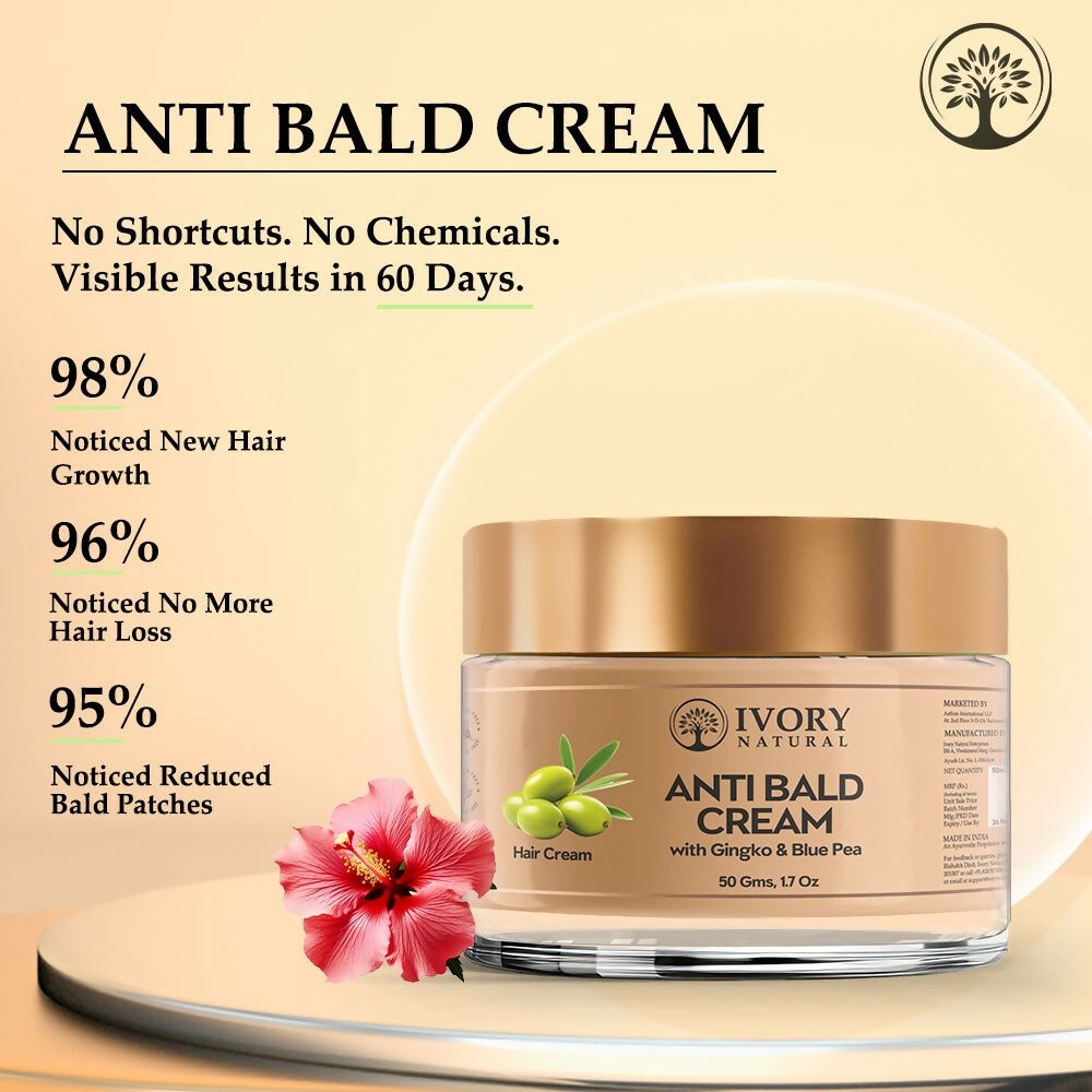 Ivory Natural Bald Cream For Hair For Stimulate Growth Of Hair, Avoid Thinning - Distacart