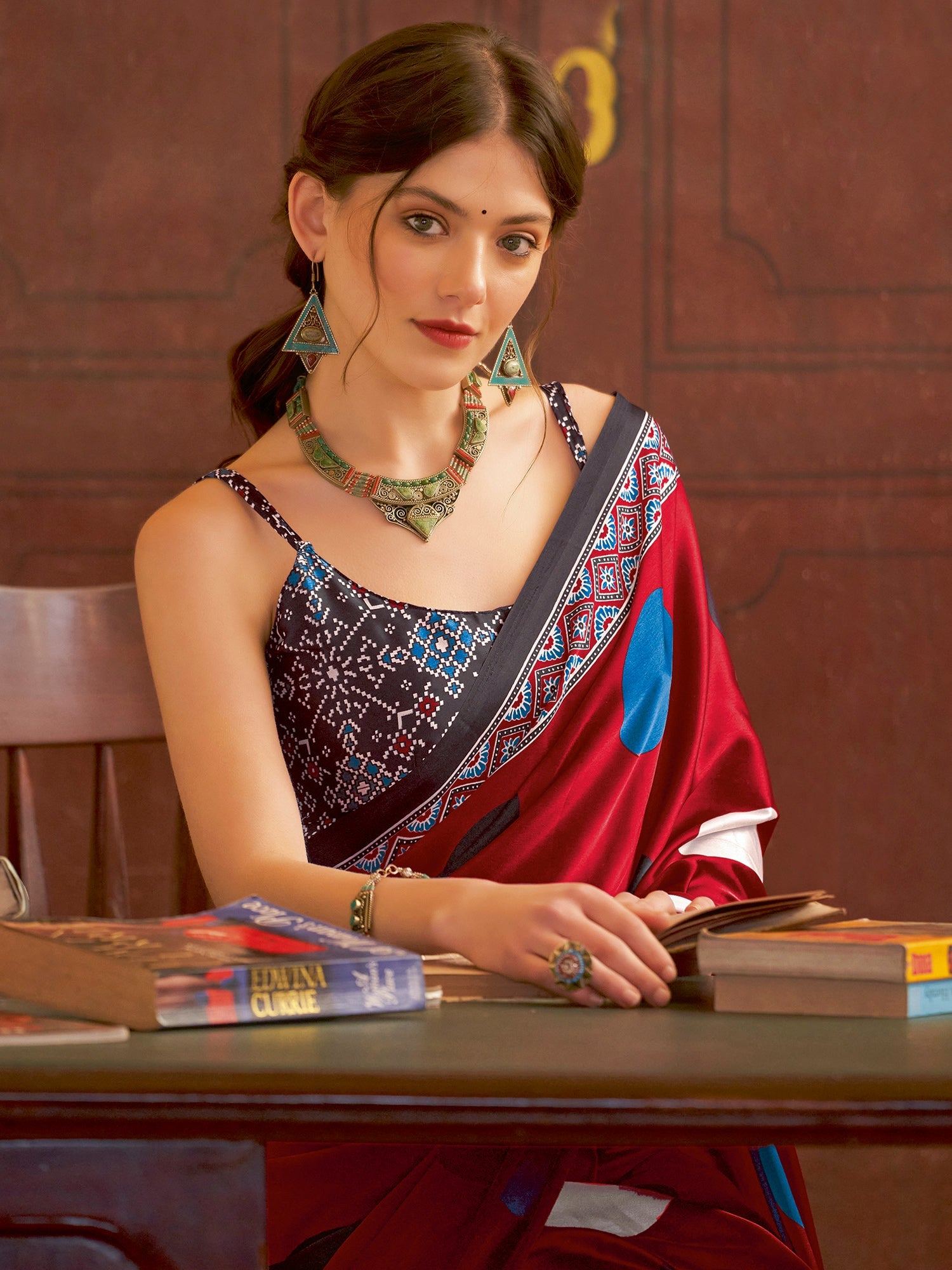 NOZ2TOZ Women's Crepe Red Printed Designer Saree With Blouse Piece - Distacart