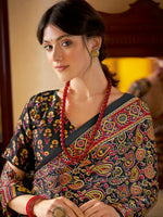 Thumbnail for NOZ2TOZ Women's Crepe Black Printed Designer Saree With Blouse Piece - Distacart