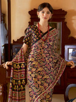 Thumbnail for NOZ2TOZ Women's Crepe Black Printed Designer Saree With Blouse Piece - Distacart