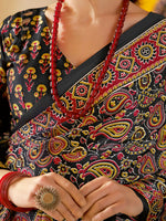 Thumbnail for NOZ2TOZ Women's Crepe Black Printed Designer Saree With Blouse Piece - Distacart