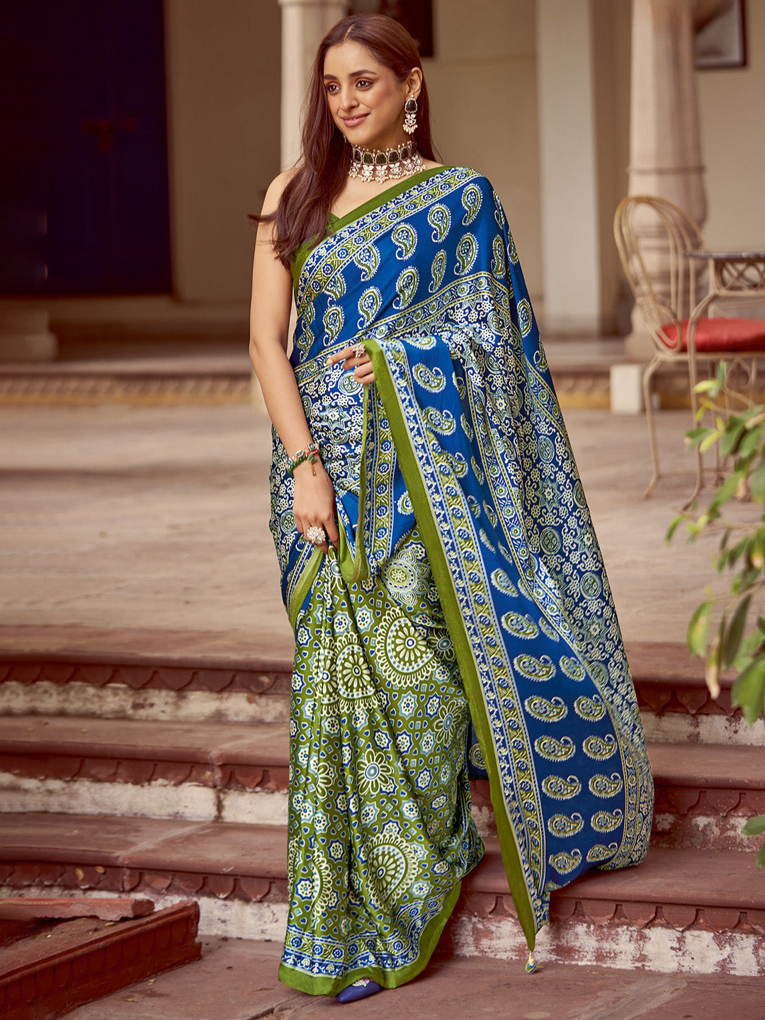 NOZ2TOZ Women's Crepe Light Green Printed Designer Saree With Blouse Piece - Distacart
