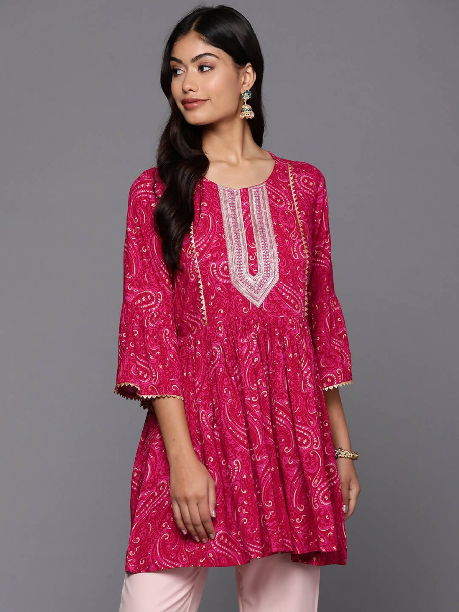 Ahalyaa Women's Traditional wear Tunic - Red - Distacart