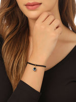 Thumbnail for NVR Women Black Evil Eye Adjustable Bracelet - Distacart