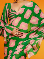 Thumbnail for NOZ2TOZ Women's Satin Green Printed Designer Saree With Blouse Piece - Distacart