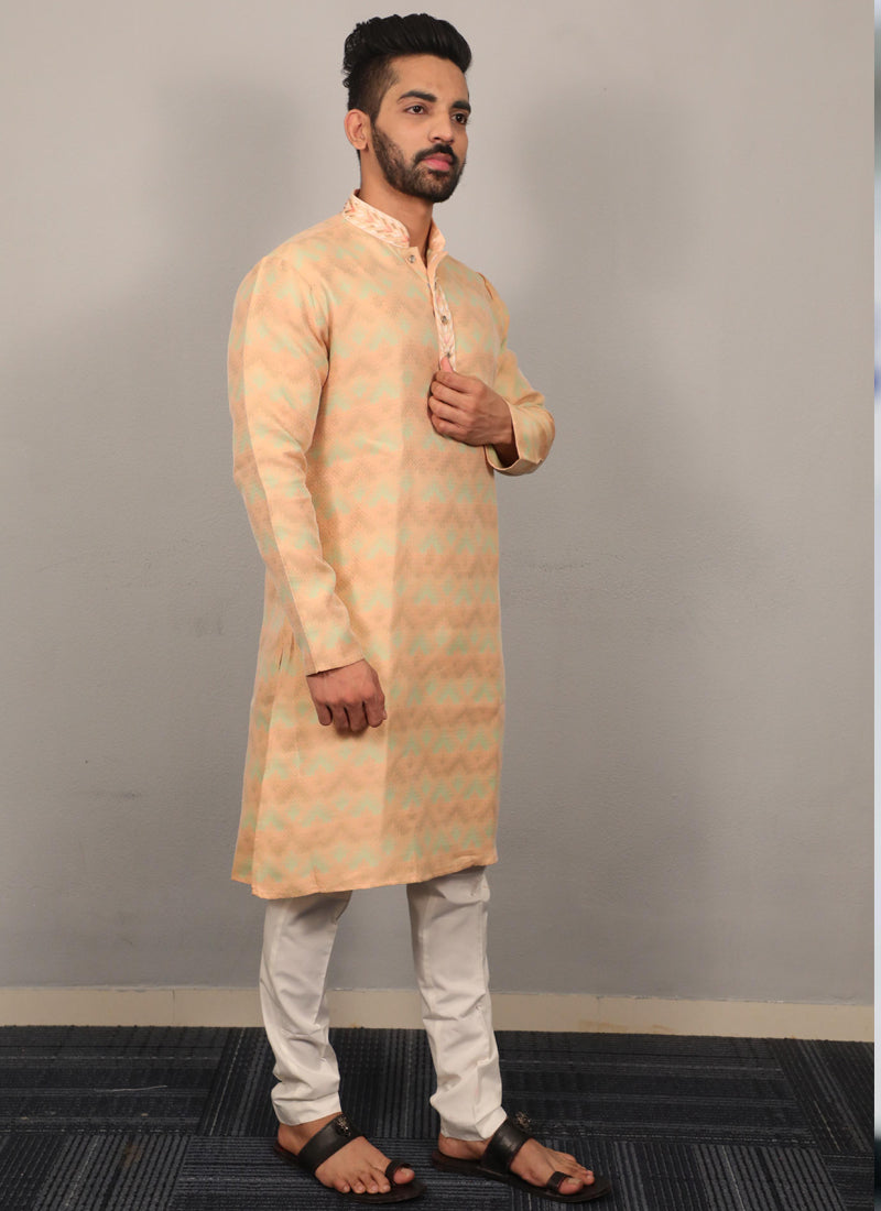 Prazu Fashion Lemon Yellow Soft Silk With Heavy Neck Design Kurta - Distacart