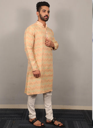 Prazu Fashion Lemon Yellow Soft Silk With Heavy Neck Design Kurta